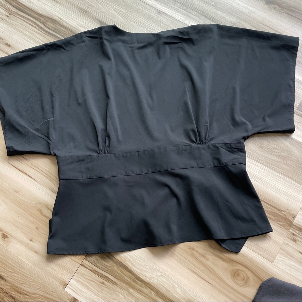 Ninety Charcoal Black Kimono Style Blouse Size 2X - Picture 5 of 7